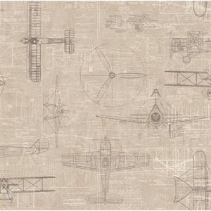 Seabrook Designs JP31206 Journey Taupe Earhart Wallpaper
